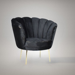 [FZ101346] Poltrona Orel in velluto nero Babyface 28 piedini oro H76xL70xP70