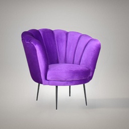 [FZ101331] Poltrona Orel in velluto viola Luna 15 piedini neri H76xL70xP70