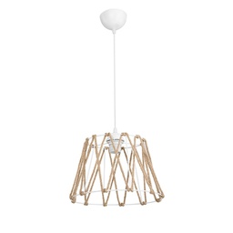 [FZ101370] Lampada da soffitto Evren ASZ1029 in metallo bianco e paralume in corda iuta H61xL31