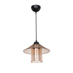 [FZ101456] Lampada da soffitto Inka ASZ1464 con paralume in plastica ambrata H60xL25.5