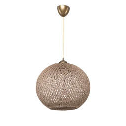 [FZ101470] Lampada da soffitto Yumak MDL4746 con paralume in corda beige H65xL35