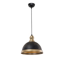 [FZ101474] Lampada da soffitto Astek ASZ1637 con paralume in metallo nero H90xL29.5