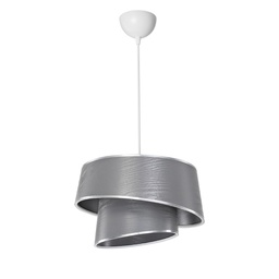 [FZ101476] Lampada da soffitto Lima MDL5132 con paralume in tessuto grigio H65xL32.5