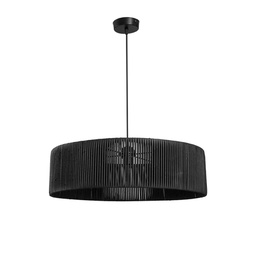 [FZ101481] Lampada da soffitto Roya ASZ1749 in carta intrecciata rustica colore nero H66xL55