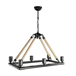 [FZ101369] Lampada da soffitto Bohem ASZ0866 con 6 portalampade H70xL62xP31