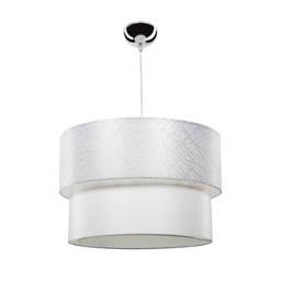[FZ101448] Lampada da soffitto Polo MDL2857 con paralume in tessuto bianco H25xL40