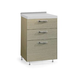 [FZ61131] Base da 60 cm con 2 cassetti e 1 cestone in rovere promenade H87xL60xP60