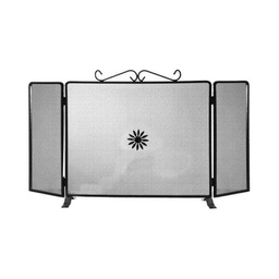 [AF677.D] Parascintille  80x40 cm con rete e montanti neri