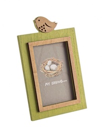 [B0132778] 4x Cornice in legno per foto uccelli 14,5x1x23,5h