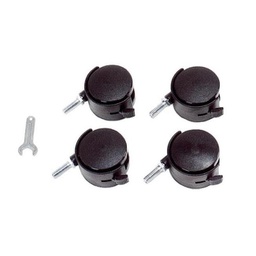 [B0721054] Set di ruote per scaffale cromato D.6,5