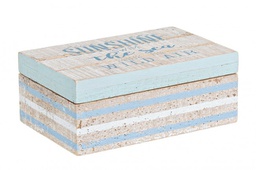 [B0133162] 4x Scatola rettangolare azzurra 16,5x11x7h in legno