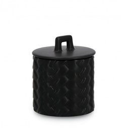 [B0160236] 4x Coperchio twine nero D.9,5x11h in ceramica