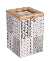 [B0185418] 2x Scatola pattern qu alto 12,8x12x18h in legno