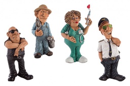 [B0183173] 4x Statuetta caricatura 8,5x6,5x17,5; 7,5x5,7x14,7; 8x6x15; 8,5x8x18