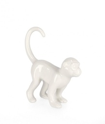 [B0183119] 4x Decorazione scimmia Mowgli bianco H19 18x6x19h