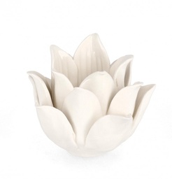 [B0140382] 4x Candela fiore bianco D.13x10,5h ceramica