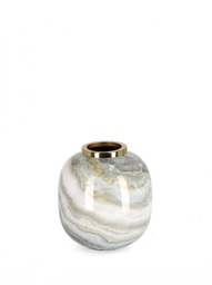 [B0184704] 4x Vaso marsha bianco grigio oro D.17x17h