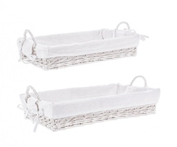 [B0415531] 4x Vassoio rettangolare bianco 49x26x9h, 55x32x10h