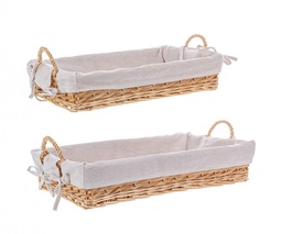 [B0415532] 4x Vassoio rettangolare beige 49x26x9h, 55x32x10h