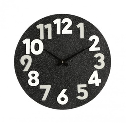 [B0182408] 4x Orologio da parete nero D.40x4,5h in legno