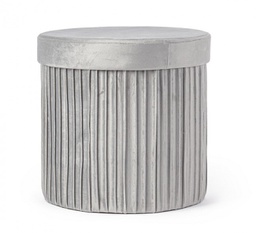 [B0730180] 4x Pouf in velluto grigio 38a x 38b x 38h