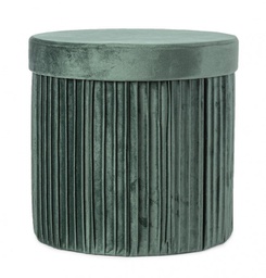 [B0730186] 4x Pouf in velluto verde 38a x 38b x 38h
