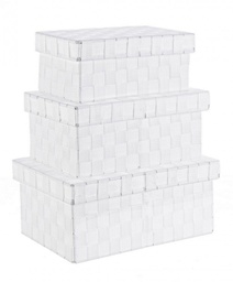 [B0212967] 4x Set di scatole intreccio nylon 27.5x17.5x12h, 31.5x21.5x14h, 35.5x24x16h