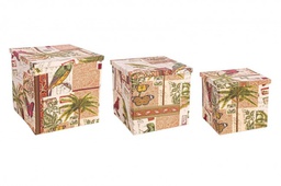 [B0210754] 2x Scatola botanica piegh rossa 40x40x39h, 35x35x34h, 30x30x29h