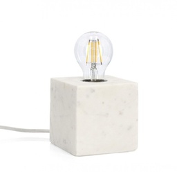 [B0828096] 2x Lampada tavolo marmo bianco 12x12x25h