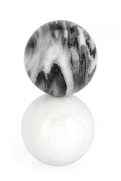 [B0183017] 2x Decorazione sfera in marmo grigio D.10x18,75h