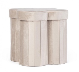 [B0730182] 4x Pouf beige 40x40x40 in velluto