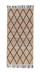 [B0608293] 2x Tappeto naturale nero 70x140 cm
