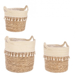 [B0411099] 3x Cesta in fibre naturali D.24x25h, D.30x31h, D.32x35h