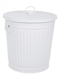 [B0152117] 4x Bidone 35L bianco opaco 36x30x37h in zinco