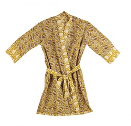 [B0463938] 3x Kimono ocre con fiore rosso, taglia unica