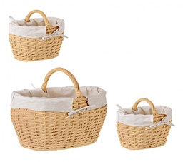 [B0415512] 2x Cesta beige 26x20x15/21h e 46x32x24/33h