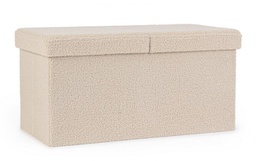 [B0730189] 2x Pouf beige in bouclé 76x38x38