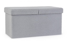 [B0730191] 2x Pouf grigio boucle 76x38x38
