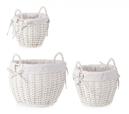 [B0415519] 2x Set di ciotole bianche D.20,5x19h, D.30x25,5h, D.38,5x30h