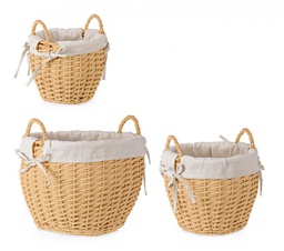 [B0415520] 2x Set di ciotole beige D.20,5x19h, D.30x25,5h, D.38,5x30h