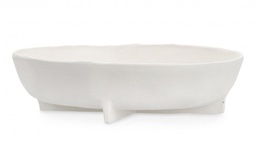 [B0187050] 2x Ciotola decorativa bianca 31x30,5x8,5h in metallo