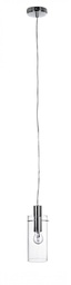 [B0827363] Lampadario 1 luce D.11x130h trasparente argento