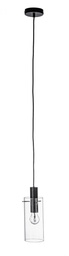 [B0827365] Lampadario 1 luce trasp. e nero D.11x130h