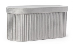 [B0730181] 2x Pouf in velluto grigio 76x38x38