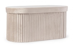 [B0730184] 2x Pouf in velluto beige 76x38x38
