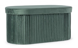[B0730187] 2x Pouf in velluto verde 76x38x38