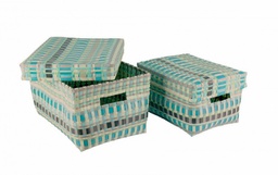 [B0381320] 2x Scatola rettangolare 31x41x25h e 28x36x22h in plastica