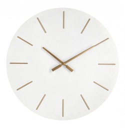 [B0182379] 2x Orologio da parete bianco D.60x5h in legno