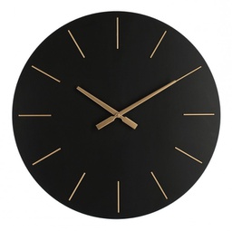 [B0182385] 2x Orologio da parete nero D.60x5h in legno