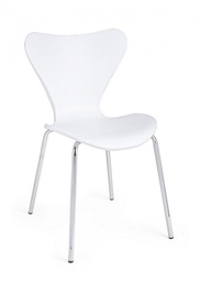 [B0733341] 4x Sedia bianca 50x49,5x82 cm in plastica